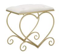 Tabouret Design "Heart" 51cm Crème & Or