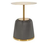 Table d'Appoint Design "Egle" 55cm Gris & Or