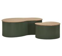 Mauro Ferretti Table basse Frankfurt Vert Rubber Wood et Metal 87 x 53-50 x 35 cm