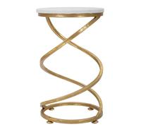 Mauro Ferretti table d'appoint Spirale marbre Ø 27,5x47,5 cm or blanc