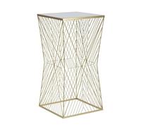 Mauro Ferretti Table porte-téléphone Lines 4 cm métal doré 50 x 50 x 100 cm