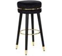 Mauro Ferretti - Tabouret de bar en tissu Paris noir et doré Noir et doré G