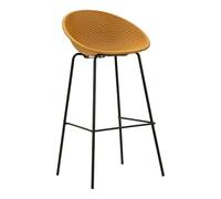 Mauro Ferretti Tabouret de bar Ibiza moutarde en polypropylène/noir 50 x 50 x 98 cm