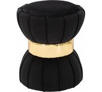 Mauro Ferretti Tabouret fleur Ø 40x44 cm noir or