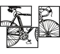 Mauro Ferretti wall panel bicycle set 3 pieces each 40x1.3x60 cm black