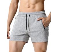 Mauro Kane Short Homme Sport avec Poche Zippée Short en Jogging Décontracté Pantalons Court Men Running Shorts