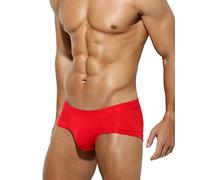 Mauro Kane Slip Homme Calecon Modal Boxer Taille Basse sous Vetement de Sport Stretch et Confort Rouge S