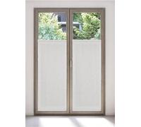 mauro Paire de Vitrages Droits Passe Tringle, Rideau Brise bise - Hauteur 60/90/120/160/180/200 - Tissu Blanc Effet Lin - 45x180 cm