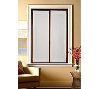 mauro Paire de Voilage Vitrage Paire Droite Passe Tringle pour fenêtre et Porte prêt-à -Poser Largeur 45/50/60/65/80 cm -Blanc-Corde-Lin-Gris, Longueur personnalisée Art. marica (Blanc 45x135 cm)