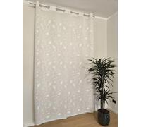 mauro Rideaux, Voilages avec Oeillets -Largeur Maxi 200 cm-Hauteur sur Mesure-Tissu brodé-Rideaux pour Salon Chambre à Coucher-Blanc 1 x 200 x 280 cm