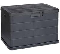 Maury's Coffre 170 litres effet bois, récipient de stockage, en résine anthracite, dimensions 78 L x 55 l x 52 H cm - Fabriqué en Italie
