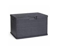 Maury's Coffre Cassapanca 170 Litres Effet Bois, Conteneur de Stockage, en Résine Anthracite, Dimensions 78L x 55l x 52H cm - Fabriqué en Italie