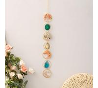 Mausouca Attrape-rêves arbre de vie en cristaux de lune, agate naturelle à suspendre pour fenêtres, jardin, décoration d'intérieur (7 anneaux colorés)