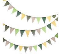 Mausouca Guirlande de 60 fanions en Tissu Multicolore Imitation Bannière en Toile de Jute pour intérieur et extérieur Décoration à Suspendre pour Mariage/Anniversaire/fête à la Maison (15,2 m)