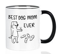 Maustic Cadeau pour maman et chien pour femme, tasse « Best Dog Mom Ever », cadeau pour la fête des mères, Noël, anniversaire, meilleure maman, cadeau pour les amoureux des chiens pour femme, tasse