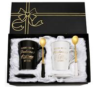 Maustic Quieres Ser Mi Padrino Madrina Est 2025 Ensemble de tasses Padrinos De Bautizo Propuesta Cadeaux, Padrinos Madrina Cadeau de demande en mariage, 414 ml Noir et blanc