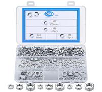 mauuuba 260 Pièces Ecrou M5 M6 M8, Écrous Hexagonaux en Acier au Carbone, Écrous Hexagonaux, Écrou Autobloquant, Ecrou de Blocage pour Boulons Vis, Écrous Inserts Filetés