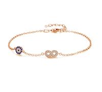 Mauvais œil en Argent Sterling 925 pour Femmes, Pierre Bleue Infini, Cristal CZ, Bijoux de Mariage, Bracelets pour Femme