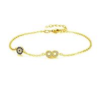 Mauvais œil en Argent Sterling 925 pour Femmes, Pierre Bleue Infini, Cristal CZ, Bijoux de Mariage, Bracelets pour Femme