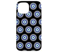 Mauvais œil grec dans un cercle de clés grecques recque autour du mauvais œil Coque pour iPhone 15