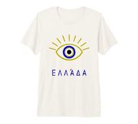 Mauvais œil Grec et « Grèce » écrits en Langue Grecque T-Shirt Haut de Gamme