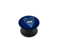Mauvais œil Grec Kako Mati Cœur Love Bleu foncé PopSockets PopGrip Adhésif