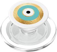 Mauvais œil Grec Mati doré et Bleu Sarcelle PopSockets PopGrip pour MagSafe