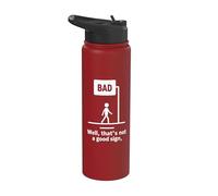 Mauvais signe drôle conception d'humour minimal Stainless Steel Insulated Water Bottle