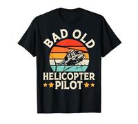 Mauvais Vieux Pilote d'hélicoptère, père de l'aviation drôle T-Shirt