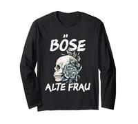 Mauvaise Femme Vintage tête de Mort avec Inscription Sarcastique. Manche Longue