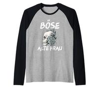 Mauvaise Femme Vintage tête de Mort avec Inscription Sarcastique. Manche Raglan