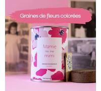 Mauvaises Graines - Kit De Fleurs À Semer En Boîte - Graines De Fleurs Colorées - Cadeau Famille, Fêtes Des Grandes Mères, Anniversaire - Simple À Utiliser - 100% Fabriqué En France (Mamie)