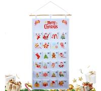 Mauvêtre - Sac De Poche De Noël 24 Jours, Organisateur De Stockage Réutilisable, Décoration De Fêtes De Vacances Avec Poches Numérotées, Décoration Saisonnière Pour La Maternelle, 100x50 Cm