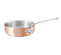 Mauviel M'6S Sauteuse 6 plis cuivre poli & inox avec poignée en fonte d'acier inoxydable Tous types de cuisinières 3,2 l Fabriqué en France