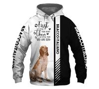 MAUXpIAO Hoodies Vestes T-shirt Cardigan Mince 3D BRACCO ITALIANO Impression Pull Hommes Femmes Polyester Casual Sweat Unique Taille/A2/S