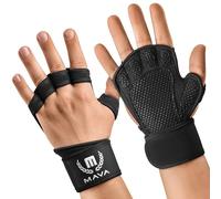 MAVA Gants de Fitness Ouverts - Musculation Homme et Femme avec Support Poignet - sans Doigts à Forte Adhérence - Accessoires Gym