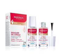 Mavala - Bouclier de l'Ongle - Base Vernis Transparent Renforce et Protège les Ongles Fins, Faibles, Fragiles - Phase 1 Fibres Nylon, Phase 2 Film Égaliseur - 2 Flacons 10ml
