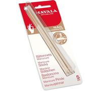Mavala - Pack de 5 Bâtonnets Repousse-Cuticule - Accessoires Manucure en Bois de Bouleau - 1 Pointe Biseautée, 1 Pointe Taillée - Enlève les Peaux Mortes - 5pcs