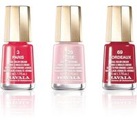Mavala - Trio Timeless Beauty - Vernis à Ongles Rose et Rouge - Longue Tenue - Séchage Rapide - Application Facile - Formule Végane - Mini Color's - 3 x 5 ml