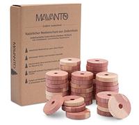 Mavanto 48x Anti Mites Textiles Répulsif effectif au cèdre pour armoires et cintres - Piège et prévention 100% naturels contre les mites - incl. papier de verre GRATUIT