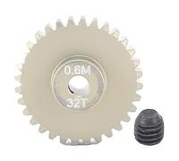 Mavaol 0.6M pignon engrenage ensemble en alliage d'aluminium 3.175mm trou pignon arbre moteur engrenages pour SCX10 1/8 1/10 chenille (32T)