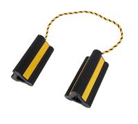 Mavaol 1 paire de cales de roue robustes en caoutchouc noir avec corde en nylon et bande réfléchissante jaune pour remorques de voyage, camping-car, voiture, camion