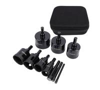 Mavaol 10 pièces Kit de forets de scie cloche pour carrelage ensemble de forets de brasage dentelés avec gabarit de guidage EVA pour carreaux de verre en céramique gypse marbre