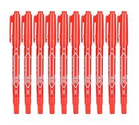 Mavaol 10 pièces stylo marqueur à séchage rapide DoubleEnd Art dessin écriture ensemble de marqueurs colorés (Red)