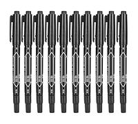 Mavaol 10 pièces stylo marqueur à séchage rapide DoubleEnd Art dessin écriture ensemble de marqueurs colorés (Black)