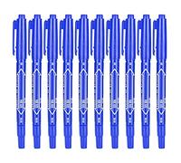 Mavaol 10 pièces stylo marqueur à séchage rapide DoubleEnd Art dessin écriture ensemble de marqueurs colorés (Blue)