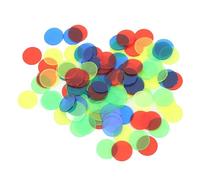 Mavaol 100Pcs Game Token Disc 15mm Diameter 4 Colors Translucent Round Counting Chip Board Game for Math Class