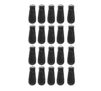 Mavaol 20 pièces en cuir véritable fermeture à glissière tire élégant décontracté en cuir microfibre étiquettes de fermeture à glissière de remplacement pour sacs à dos bagages (Black)