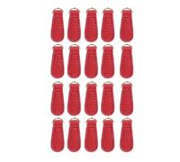Mavaol 20 pièces en cuir véritable fermeture à glissière tire élégant décontracté en cuir microfibre étiquettes de fermeture à glissière de remplacement pour sacs à dos bagages (Red)
