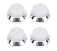 Mavaol 4 pièces Capuchons de Bouton de potentiomètre de Guitare en métal Haute dureté Usure Boutons de contrôle de tonalité de Volume pour Guitares et Basses de Style St diamètre (Silver)